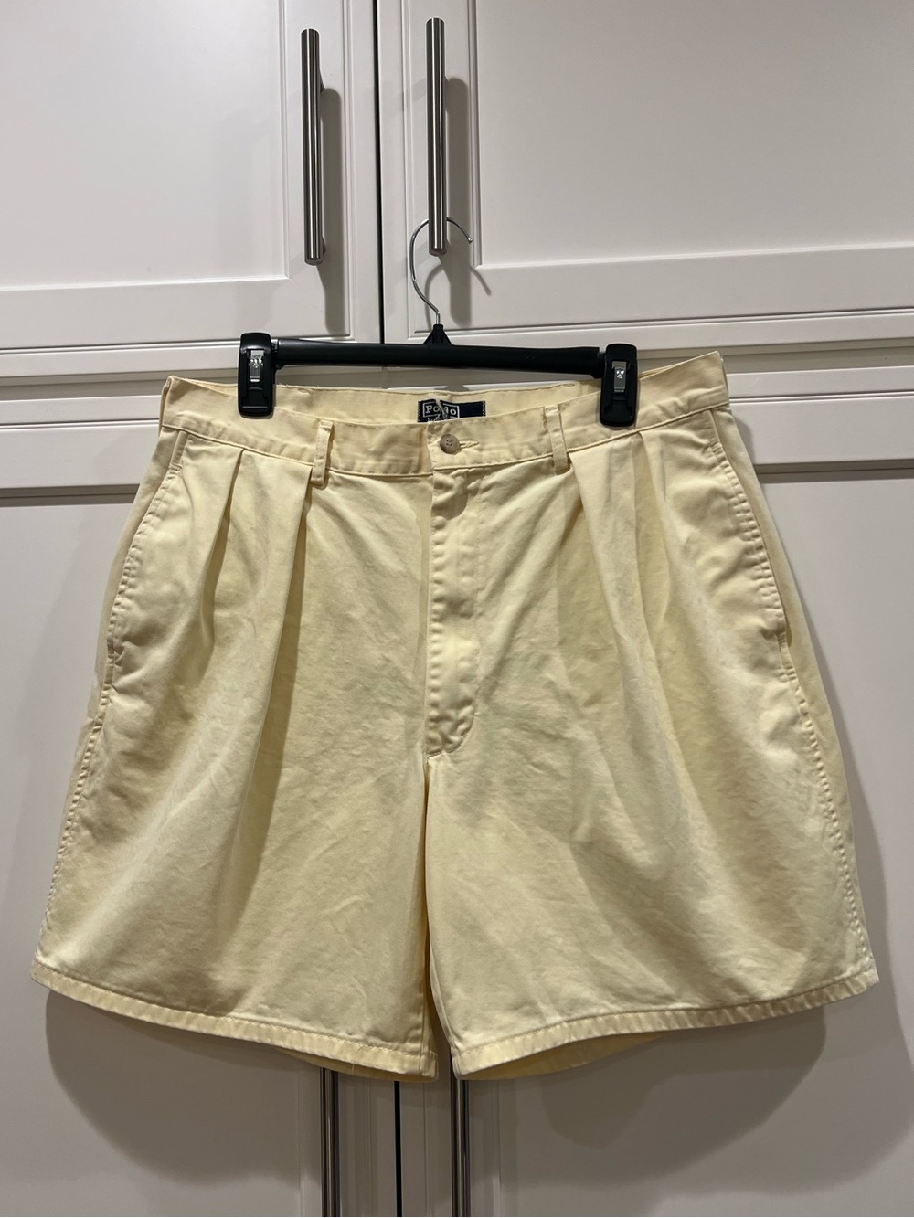 Vintage Polo by Ralph Lauren Yellow pleat “Tyler” Men’s Shorts Sz 34 made in US - Picture 2 of 9